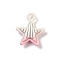 Spray Painted Alloy Pendants, Star Charms, Lead Free & Nickel Free & Cadmium Free, Pink, 14.5x12.5x5.5mm, Hole: 1.4mm