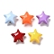 Star Brass Enamel Beads, Long-Lasting Plated, Cadmium Free & Lead Free, Rack Plating, Real 18K Gold Plated, Mixed Color, 21x22x11.5mm, Hole: 3mm