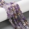Natural Amethyst Beads Strands, Star, 6x6x2.5mm, Hole: 0.7mm, about 71~73pcs/strand, 14.37''~14.96''(36.5~38cm)