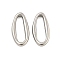 Non-Tarnish 304 Stainless Steel Linking Rings, Irregular Oval, Stainless Steel Color, 14x6.5x2mm, Inner Diameter: 11x3mm