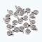 Tibetan Style Alloy Charms, Flat Round with Swirl, Antique Silver, Cadmium Free & Lead Free, 11.8x8x1.5mm, Hole: 1mm