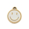 304 Stainless Steel Enamel Charms, Smiling Face Charms, Real 18K Gold Plated, Ion Plating(IP), White, 9x8x1mm, Hole: 0.6mm