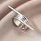 Exaggerated French Alloy Cuff Rings for Women, Platinum, Inner Diameter: 17mm