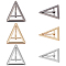 6Pcs 3 Colors Zinc Alloy Center Bar Buckles, for Luggage Belt Craft DIY Accessories, Triangle, Mixed Color, 46.5x41x5.5mm, 2pcs/color