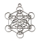 Non-Tarnish 201 Stainless Steel Pendants, Metatron Cube, Stainless Steel Color, 33x27x1mm, Hole: 1.8mm