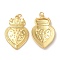 Eco-Friendly Brass Pendants, with Jump Ring, Lead Free & Cadmium Free, Heart Charm, Real 18K Gold Plated, 32.5x21x3.5mm, Hole: 3mm