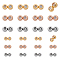 24Pcs 6 Styles Brass Beads, with Silicone inside, Slider Beads, Long-Lasting Plated, Rondelle, Mixed Color, 2.5~3.5x6~8x3~4mm, Hole: 0.6~1mm, 4pcs/style