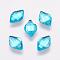 Taiwan Acrylic Rhinestone Cabochons, Back Plated, Flat Back and Faceted, Rhombus, Deep Sky Blue, 11x7x3mm