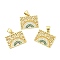 Brass Pave Cubic Zirconia  Pendants, with Jump Ring, Real 18K Gold Plated, Long-Lasting Plated, Lead Free & Cadmium Free, Rectangle, Real 18K Gold Plated, 15.5x18x1.5mm, Hole: 4.5x3.5mm