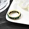 Original Design 925 Sterling Silver Finger Rings, with Natural Malachite, Real 18K Gold Plated, 5.5mm, Inner Diameter: 18mm