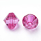 Transparent Acrylic Beads, Bicone, Medium Violet Red, 8x7.5mm, Hole: 2mm, about 2640pcs/500g