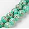Sea Shell and Synthetic Turquoise Assembled Beads Strands, Round, Medium Turquoise, 4mm, Hole: 0.8mm, about 92pcs/strand, 15.5 inch(39.5cm)