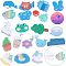 Acrylic Safety Brooches, with Iron Pin, Mixed Shapes, Mixed Color, 20pcs/box