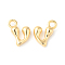 Brass Charms, Real 18K Gold Plated, Letter V, 12x9x3.5mm, hole: 2.5mm