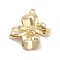 Brass Pave Clear Cubic Zirconia Pendants, Cadmium Free & Nickel Free & Lead Free, Flower, Long-Lasting Plated, Real 14K Gold Plated, 19.5x18.5x4mm, Hole: 1.2mm