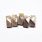 Transparent Resin & Walnut Wood Pendants, with Gold Foil, Rectangle, Gold, 23x9x3.5mm, Hole: 2mm