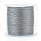 Polyester Braided Metallic Thread, for DIY Braided Bracelets Making and Embroidery, Gray, 0.4mm, 6-Ply, about 54.68 yards(50m)/roll