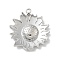 Rack Plating Brass Pendants, Long-Lasting Plated, Lead Free & Cadmium Free, Sunflower Charms, Platinum, 28x24x4.5mm, Hole: 1.6mm