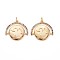 Brass Micro Pave Colorful Cubic Zirconia Enamel Settings, Nickel Free, Flat Round, Real 18K Gold Plated, 21.5x22x2mm, Hole: 1.2mm, jump ring: 5mm in diameter, 0.8mm thick, inner diameter: 3mm