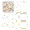 40Pcs 16 Style Alloy Linking Rings, Hexagon & Round Ring & Oval & Heart & Square & Triangle & Star & Moon, Platinum & Golden, 15.5~40x9.5~35x1mm, Inner Diameter: 14.5~38.5x8~33.5mm