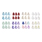 Transparent Glass Charms, Teardrop, Mixed Color, 14x8x5.2mm, Hole: 1.2mm, 10Pcs/set