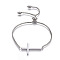 Tarnish Resistant Adjustable 304 Stainless Steel Slider Bracelets, Bolo Bracelets, with Box Chains, Cross, Stainless Steel Color, 10-3/8 inch(26.5cm)