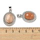Овальные подвески из натурального солнечного камня G-B079-02P-03-3