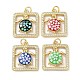 Латунные микропаве прозрачные подвески с фианитом KK-C045-19G-1