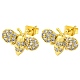 Серьги-гвоздики из латуни с микропаве и цирконием EJEW-D103-01D-G-1