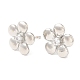 Серьги-гвоздики из латуни с прозрачными фианитами EJEW-Q770-10P-1