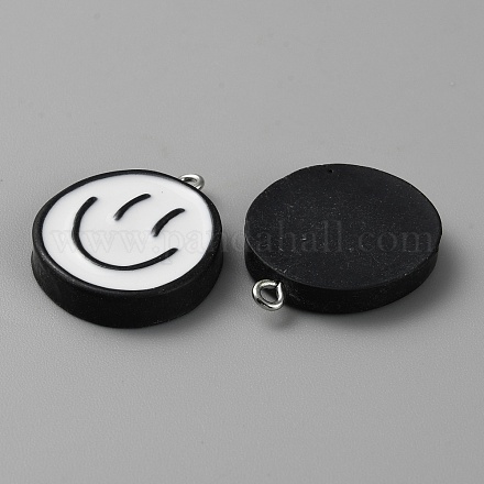 Подвески из непрозрачной смолы и эмали RESI-WH0036-20G-1