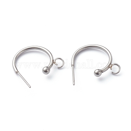 Серьги-полукольца из нержавеющей стали марки 304 STAS-Z028-B01-P-1