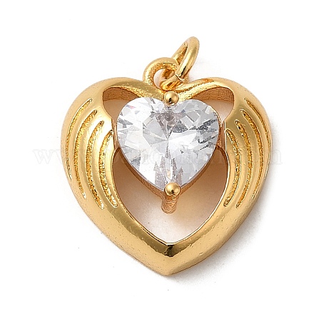 Сердце с подвеской на крыле из латуни KK-K377-20G-1