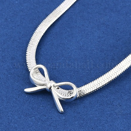 Ожерелья с подвеской из латуни с бантом NJEW-F325-02P-1
