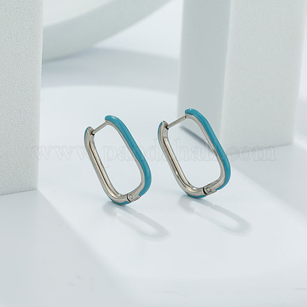 Овальные серьги-подвески из нержавеющей стали 304 CL6845-1-1