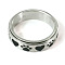 Stainless Steel Rotating Rings, Jewely for Unisex, Heart & Claw Print, Stainless Steel Color, US Size 7(17.3mm)