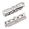 2pcs 925 Sterling Silver Rhinestone Clasps, Platinum, 22.5x4.5x6.5mm, Hole: 1.5mm