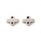 Non-Tarnish 304 Stainless Steel Chandelier Component Links, 2-Loop Connector, Rectangle, Stainless Steel Color, 5x6.5x1.5mm, Hole: 1mm