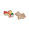 Alloy Enamel Pendants, Rainbow with Word Happy Charm, Light Gold, Colorful, 11.5x15x1mm, Hole: 2mm