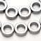 Electroplate Non-magnetic Synthetic Hematite Beads Strands, Ring, Silver Plated, 14x4mm, Hole: 1mm, about 29pcs/strand, 15.7 inch