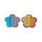 Ion Plating(IP) 304 Stainless Steel Pendants, Flower Charm, Rainbow Color, 23x23.5x1mm, Hole: 1.5mm