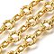 Twist Ring Brass Link Chains, Long-Lasting, Lead Free & Cadmium Free, Unwelded, with Spool, Real 18K Gold Plated, 12x12x3mm