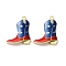 Independence Day Alloy Enamel Pendants, Golden, Cowboy Boots, 30x24x4mm, Hole: 2mm