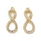 Brass Micro Pave Cubic Zirconia Pendants, Long-Lasting Plated, Infinite Symbol, Golden, 16x6.5x2.5mm, Hole: 0.9mm