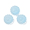 Transparent Glass Beads, Flowers, Baking Paint, Light Blue, 16x15.5x7.5mm, Hole: 1.2mm