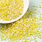 Opaque Colours Luster Glass Seed Beads, Round Hole, Round, Yellow, 1.8~2x1.3~1.5mm, Hole: 0.7mm, about 56250Pcs/pound