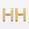 304 Stainless Steel Charms, Letter, Initial Charms, Real 18k Gold Plated, Letter.H, 11x6~12x0.8mm, Hole: 1mm
