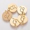 Ion Plating(IP) 304 Stainless Steel Pendants, with Jump Ring, Laser Cut, Flat Round with Constellation/Zodiac Sign, Real 18K Gold Plated, Leo, 12x1mm, Hole: 3mm