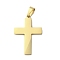 304 Stainless Steel Pendants, Cross Charm, PVD Vacuum Plating, Matte, Golden, 39x26x2.5mm, Hole: 9x5.5mm