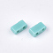 2-Hole Opaque Glass Seed Beads, Rectangle, Turquoise, 4.5~5.5x2x2~2.5mm, Hole: 0.5~0.8mm